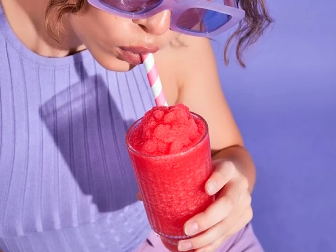 Sipping slushie