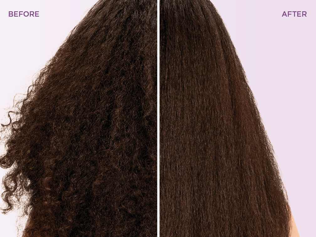 Oval brush before and after